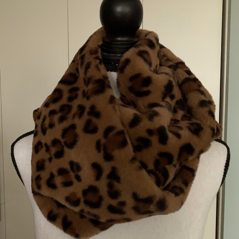 Faux Fur Infinity Scarf with Hood